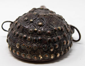 Antique African Moroccan Tribal Carved Wood Flask 19th C.