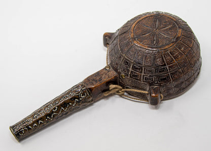 Antique African Moroccan Tribal Wood Flask 19th C.