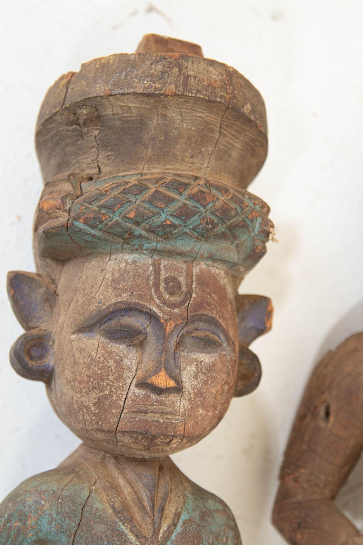 Antique Architectural Hand Carved Wood Temple Sculpture from India — India