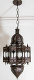 Moroccan Hanging Clear Glass Lantern in a Moorish Star Shape