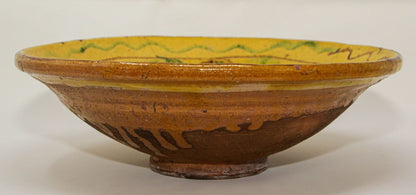 Glazed Islamic Hispano-Moresque Earthenware Dish Yellow Bowl