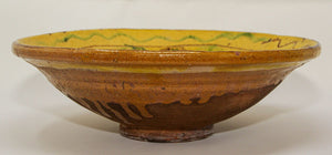 Glazed Islamic Hispano-Moresque Earthenware Dish Yellow Bowl