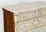 Antique Middle Eastern Mother-of-Pearl Inlaid Marble-Top Chest of Drawers
