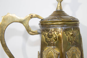 Antique Moroccan Moorish Style Middle Eastern Islamic Brass Coffee Pot