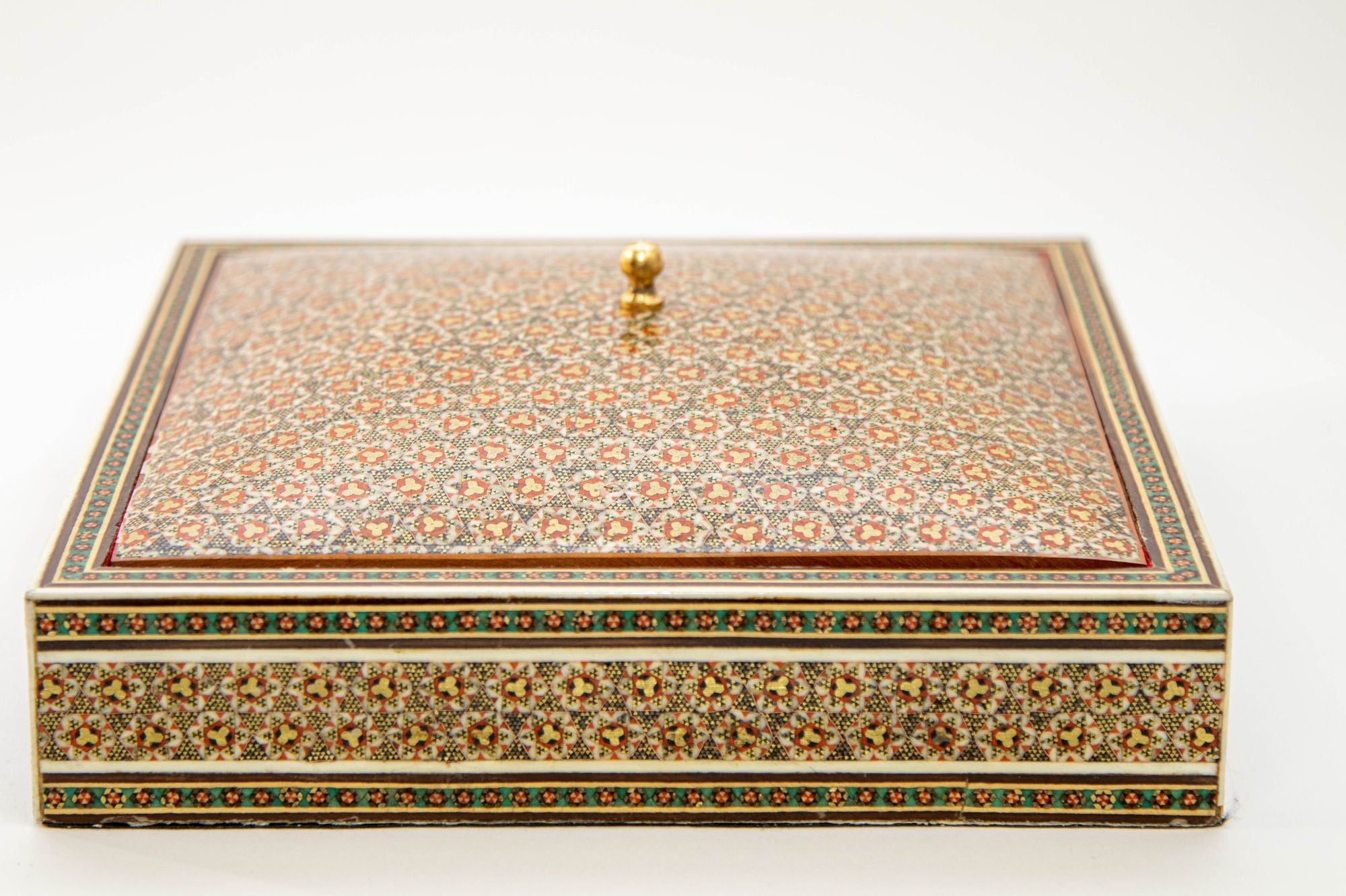 1950s Anglo Indian Style Micro Mosaic Inlaid Jewelry Box