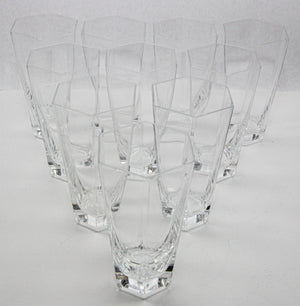 Frank Lloyd Wright by TIFFANY Crystal Tumbler Highball Glasses Barware Set of 8