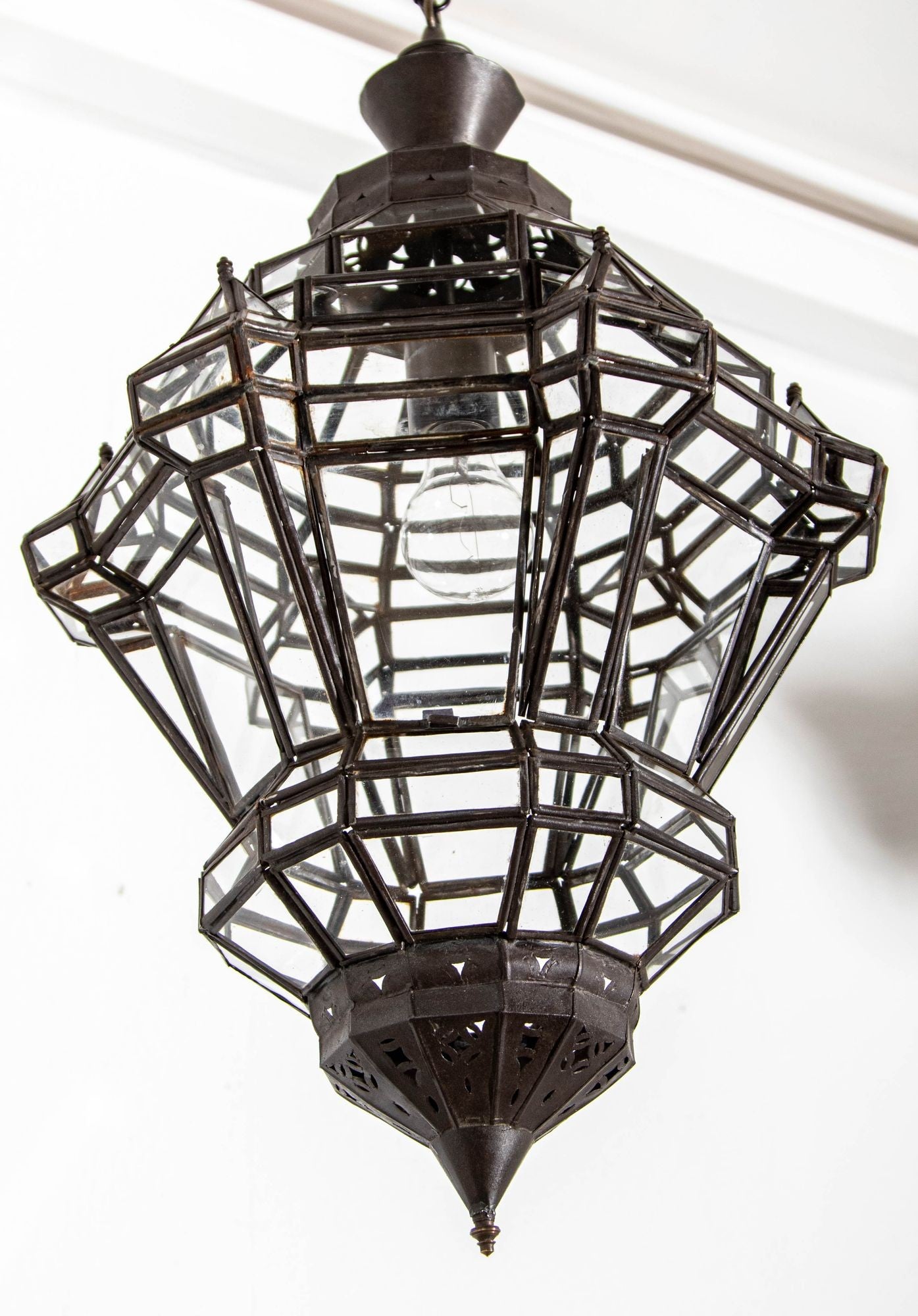 Moroccan Clear Glass Lantern in Moorish Style