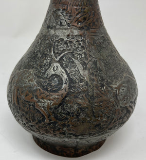 19th Century Tinned Copper Indo-Persian Islamic Vase