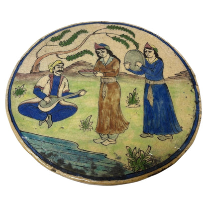 Antique Persian Qajar Ceramic Tile, Hand-Crafted, Islamic Style, 1880 — additional view 6