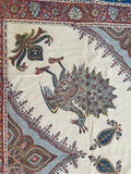 Large Isfahan Ghalamkar Persian Paisley Textile Block Printed 1950s