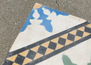 Moroccan Hand-Painted Cement Tile with Traditional Fez Design