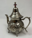 Vintage Moroccan Metal Silver Plated Tea Pot