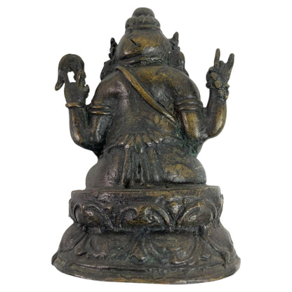 Bronze Statue Sculpture of Ganesh Indian or Nepalese Bronze Hindu Statue