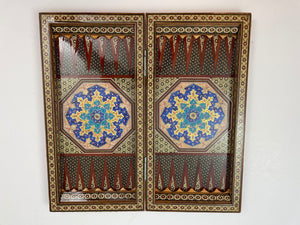 Moorish Persian Inlaid Micro Mosaic Backgammon and Chess Board