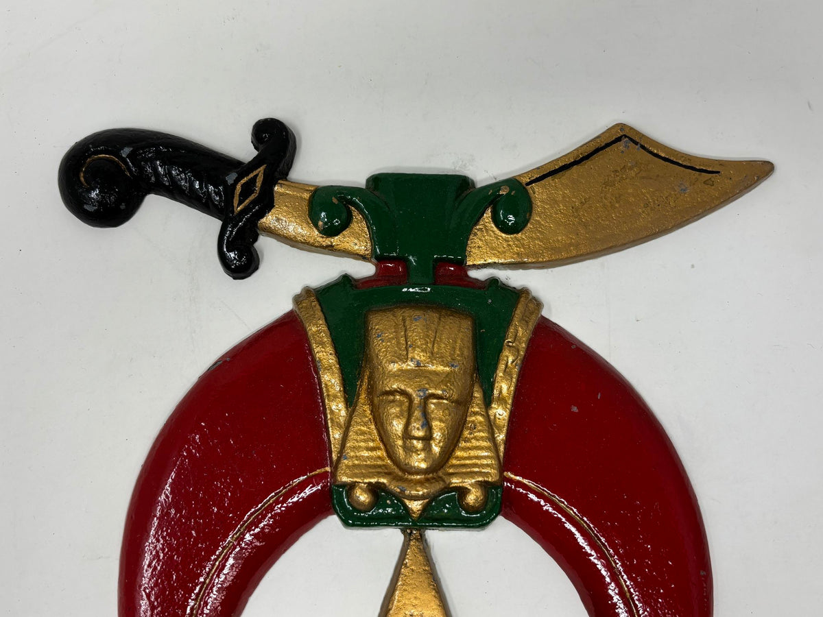 Large Crescent and Scimitar Masonic Shriners Cast Emblem Wall Plaque Freemasonry