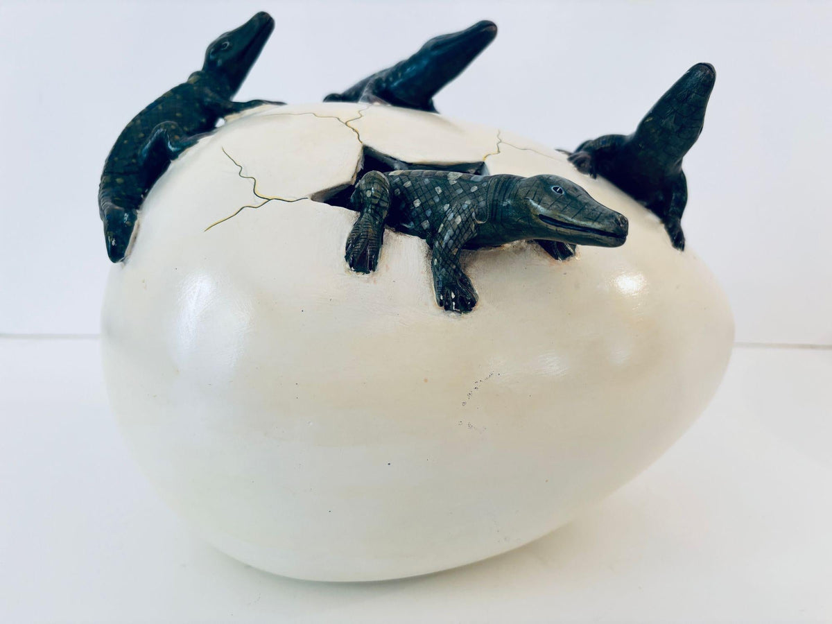 1980s Vintage Ceramic Hatching Alligators by Nacho Mejia, Mexican Art — additional view 11