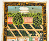 Mughal Court Scene on Silk After a 19th Century Indo-Persian Palace Painting