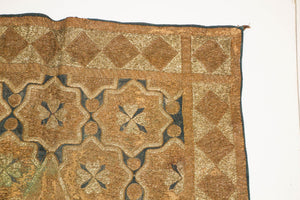 19th Century Islamic Art Ottoman Metallic Threads Arched Fragment Textile