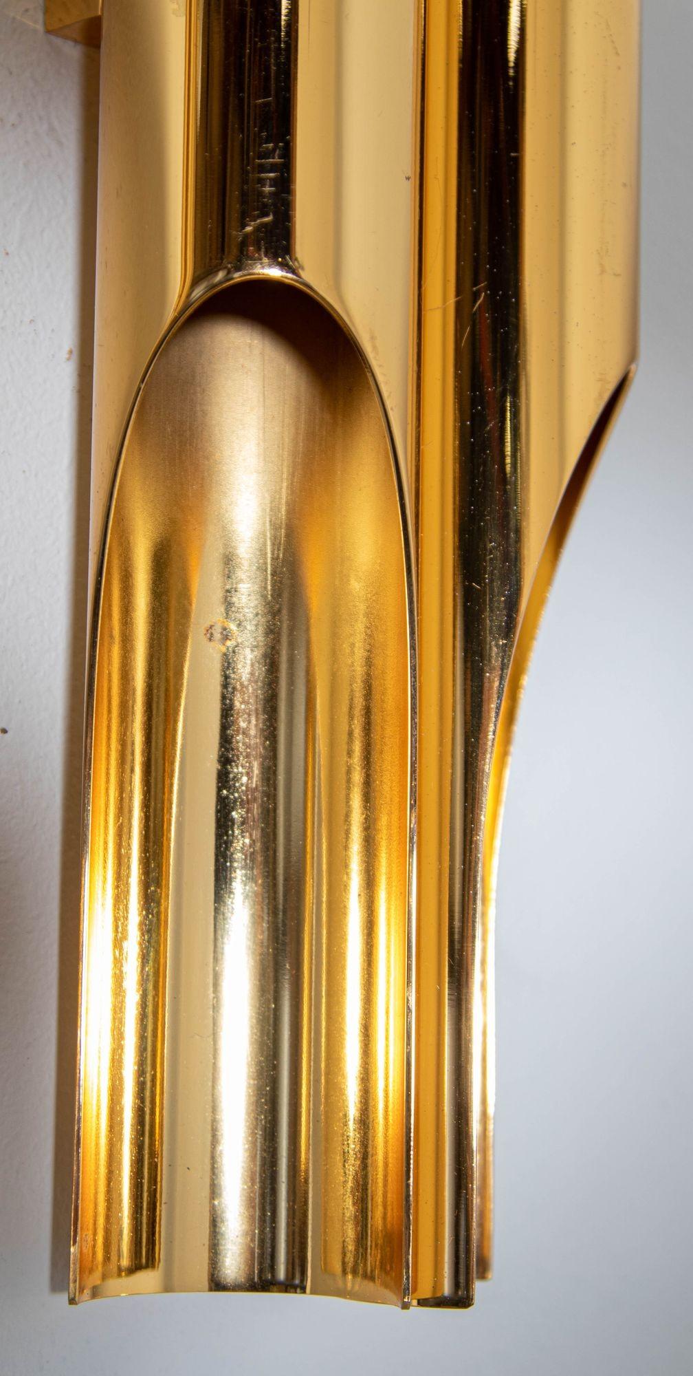 Italian Polished Brass Orgue Wall Sconce, Post-Modern Design, 2015 — Italy