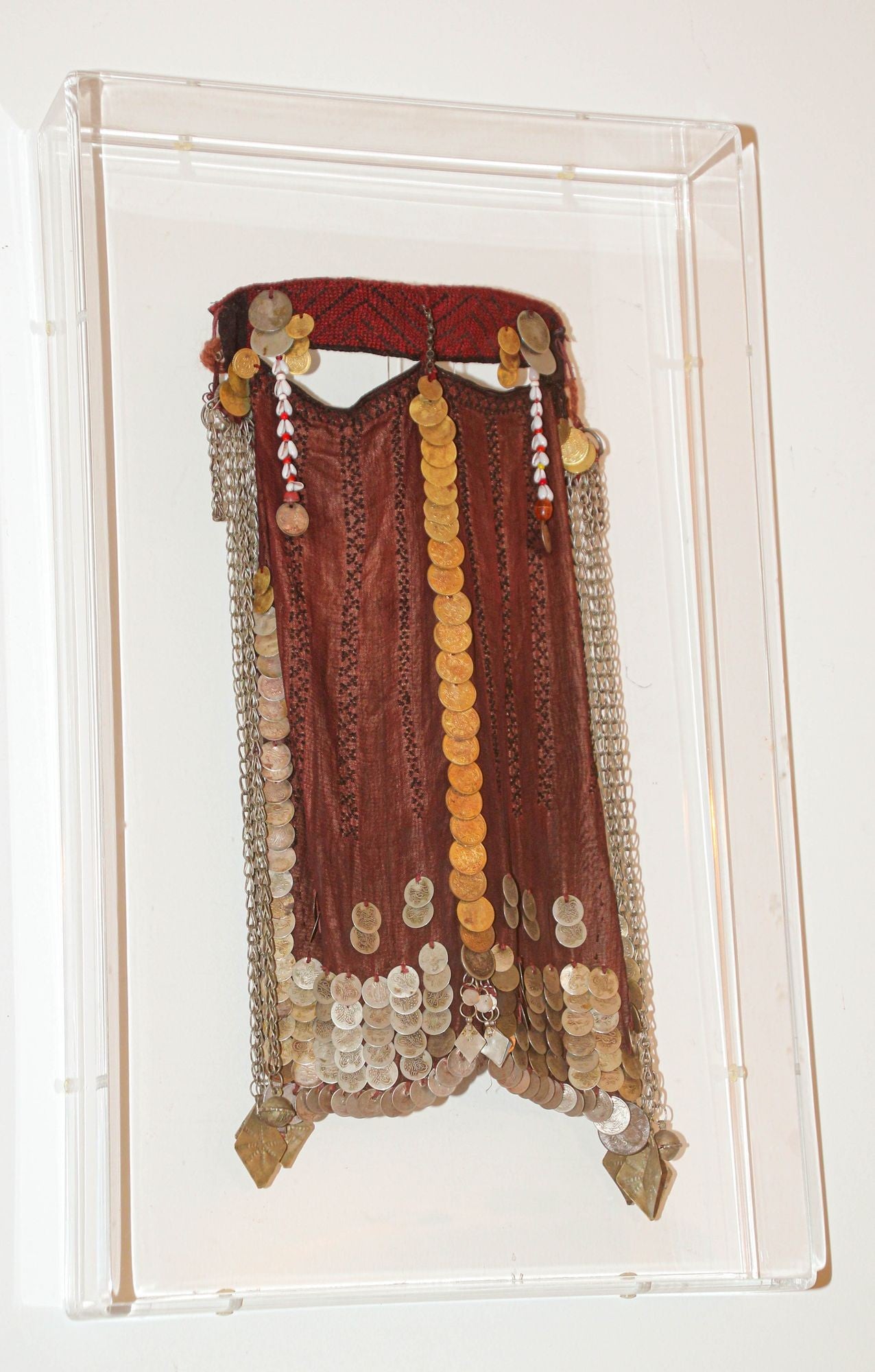 Islamic Face Veil, Egyptian Bedouin Desert Garment Nikab Framed Collectible