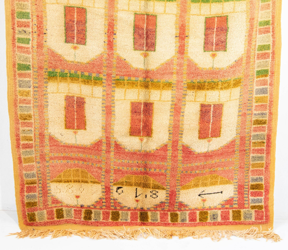 Vintage Moroccan Beni Mguild Runner Rug, Hand-Woven Wool, 1980s