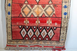 Moroccan Vintage Hand-Woven Boujad Berber Rug, circa 1960