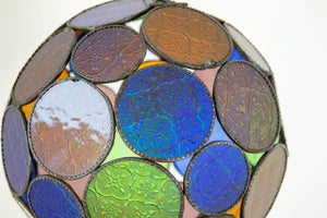 Vintage Large Moroccan Moorish Multi-Color Glass Orb Lantern