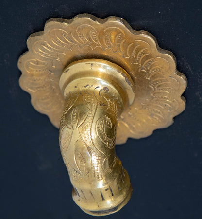Vintage Moroccan Brass Fountain Faucet with Engraved Moorish Design