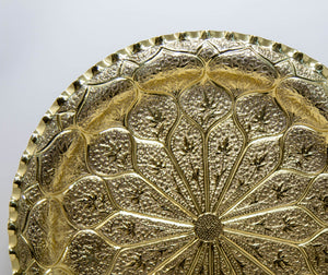 Moroccan Brass Tray Moorish Islamic Metalwork 13 inches Diameter