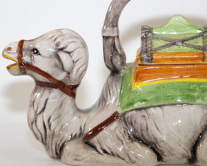 Vintage Hand Painted Resting Camel Porcelain Tea Pot