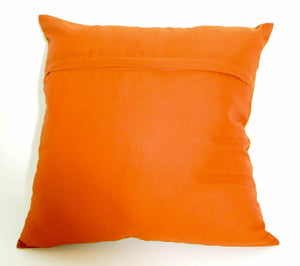 Red Silk Throw Pillow with Elephants and Peacocks India