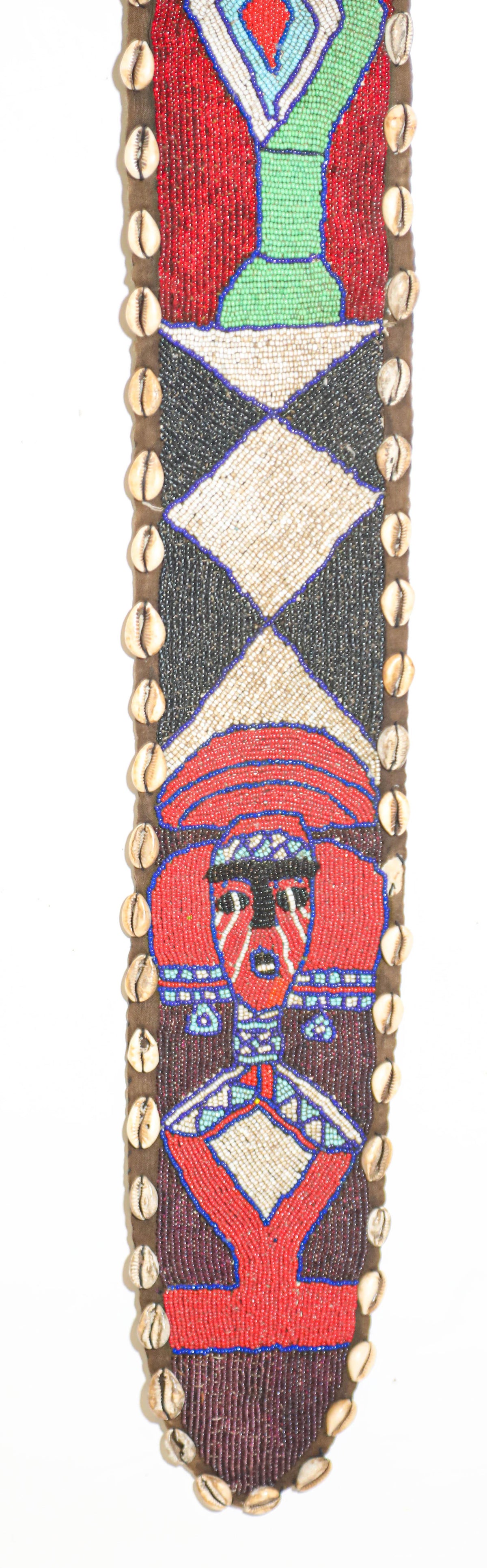 African Yoruba Diviner's Red Beaded Sash Panel 1950 — additional view 4