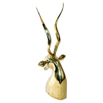 Art Deco Style Brass Antelope Gazelle Bust Sculpture — additional view 10