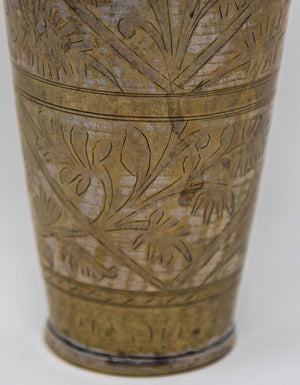 Antique Metal Engraved Mughal Beaker or Vase from India 1940s