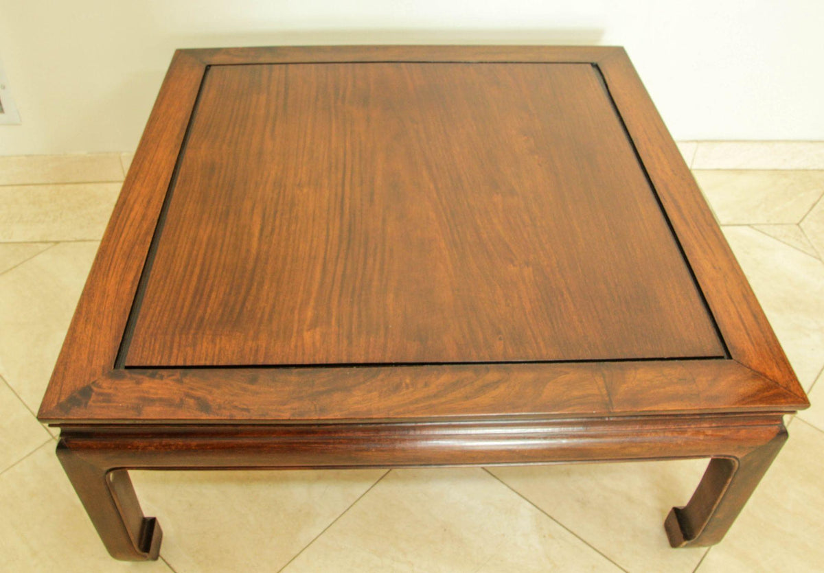 Vintage Rosewood Ming Style Chinese Coffee Table Solid Elm Horse Hoof Leg — China