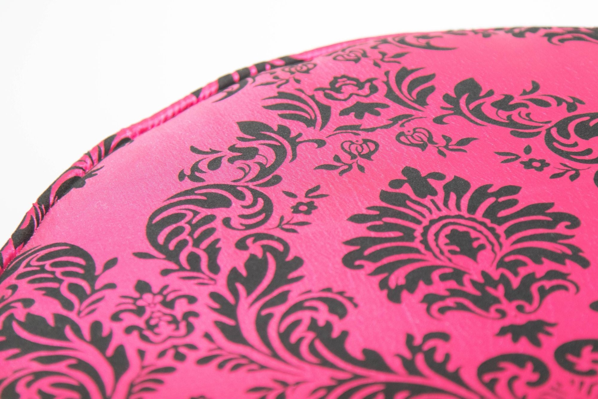 Moroccan Art Deco Boho Style Pouf in Hot Fuchsia Color