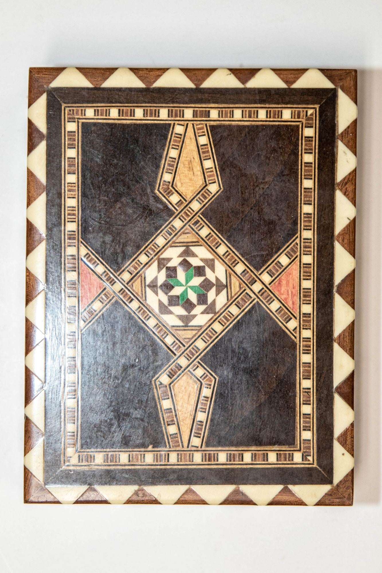 Moorish Spain Inlaid Marquetry Mosaic Box 1950's