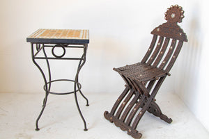 Vintage Moroccan Mosaic Outdoor Tile Table