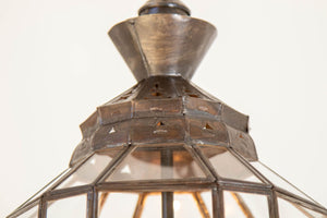Vintage Moroccan Clear Glass Lantern Moorish Granada Spanish Style
