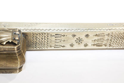 Antique Brass Qalamdan Inkwell, Moorish Design, Egypt, 1880