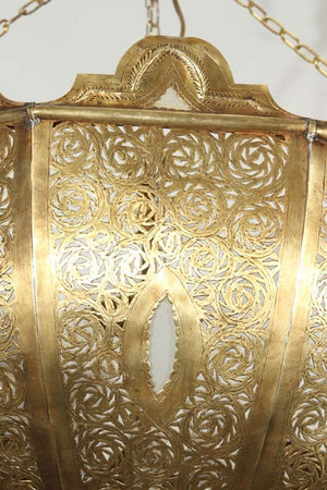 Large Vintage Brass Moroccan chandelier