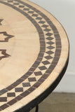Moroccan Round Mosaic Outdoor Tile Table on Iron Base 47 in