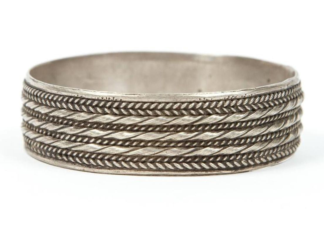 Moroccan Berber Tribal Bracelets, Handcrafted Silver, Folk Art, 1950