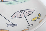 German Vintage Hand-Painted Triangular Plate