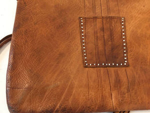 Antique African Tuareg Moroccan Shoulder Leather Bag 1960's Collectible