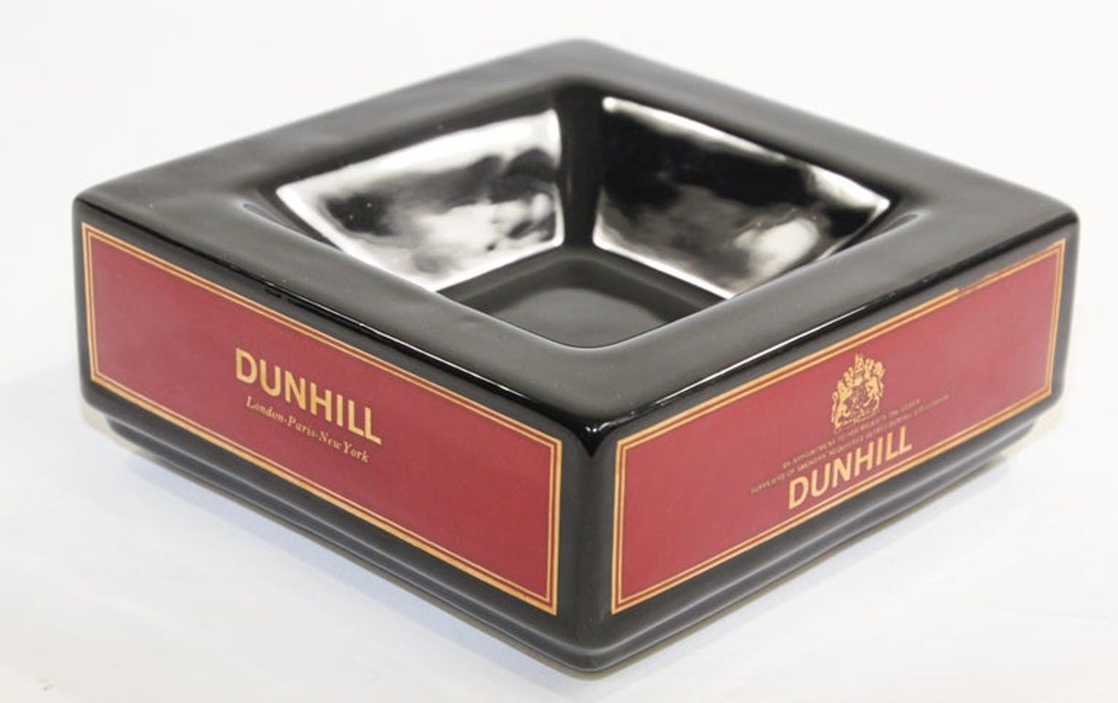 Dunhill Cigar Ashtray Catchall England Black and Red Collectible 1970