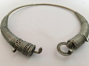 Traditional Silver Torque Necklace Chocker from Rajasthan India