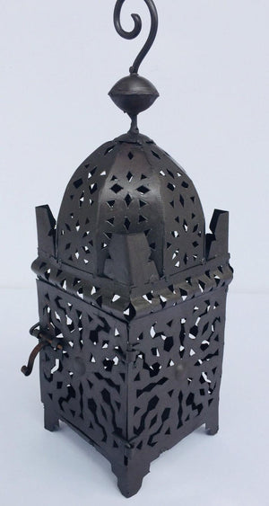 Moroccan Hurricane Metal Candle Lantern Indoor or Outdoor