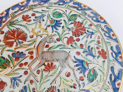 IKaros Hand Painted Carnations and Tulips Decorative Plate Rhodes Greece