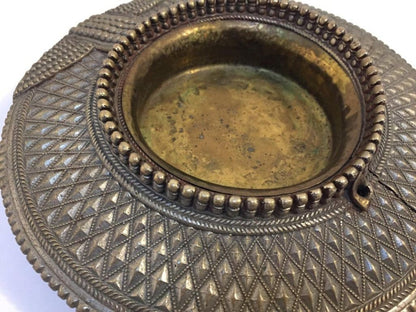 Antique Indian Dhokra Tribal Brass Anklet Repurposed as Catchall, circa 1920